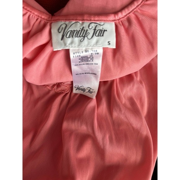 Vtg Vanity Fair short Nightgown Sleeveless Nylon Bright Hot Pink Size Small - Picture 4 of 5